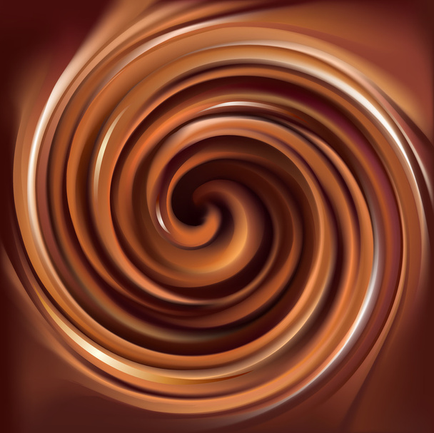Vector background of swirling creamy chocolate texture  - Vector, Image