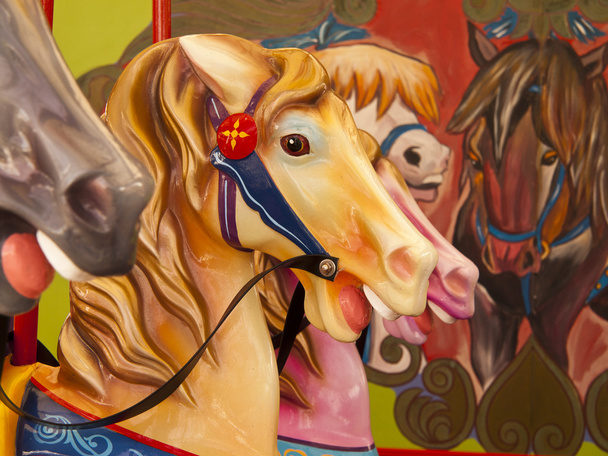 Colorful Horses On Carousel - Photo, Image