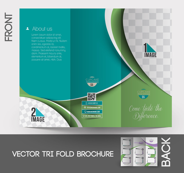 Cup Cake Shop Tri-Fold Brochure - Vector, Image