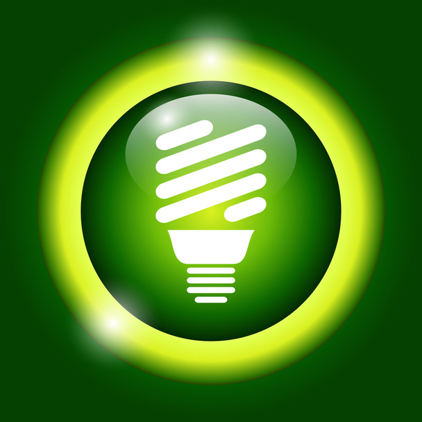 Ícone de lâmpada fluorescente de poupança de energia vetorial
 - Vetor, Imagem