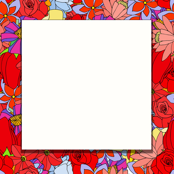 frame of flowers - Wektor, obraz