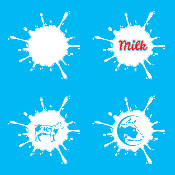 Salpicaduras de leche vectorial
 - Vector, Imagen