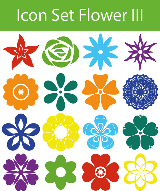 Conjunto de ícones Flor III
 - Vetor, Imagem