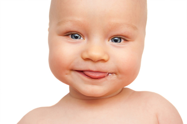 Bright closeup portrait of adorable baby - Fotó, kép