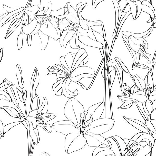 lilies pattern superposed - Foto, Imagen