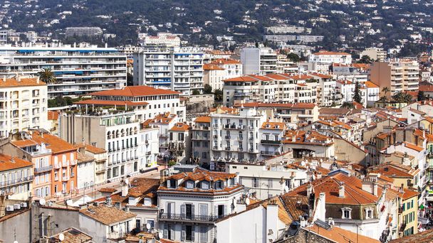 Cannes, Francja, na 12 marca 2015. Widok z góry na miasto - Zdjęcie, obraz