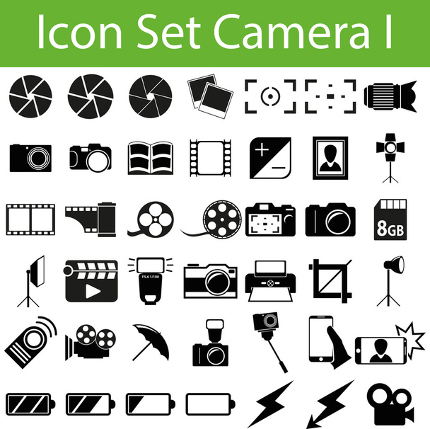Icon Set Camera ik - Vector, afbeelding