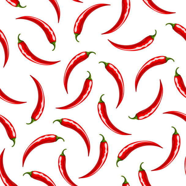 Seamless background with red chili peppers. Vector illustration. - Vecteur, image