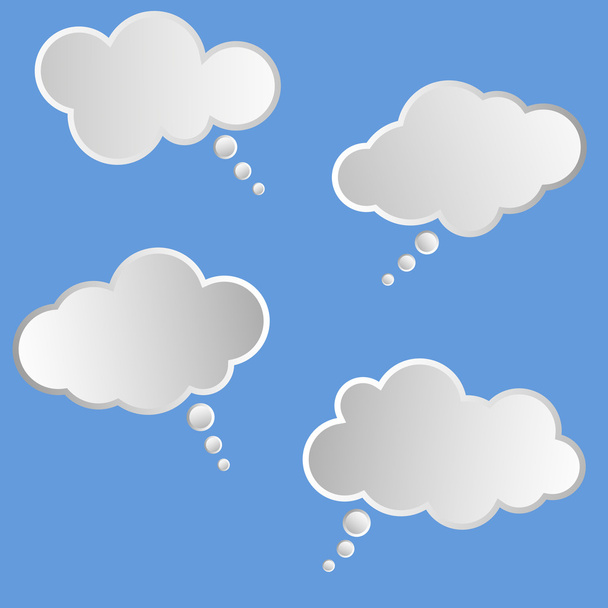 conjunto de nubes de diseño blanco
 - Vector, Imagen
