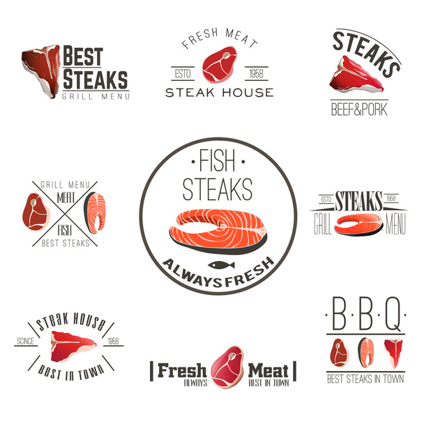 Steak house labels collection - Vector, Image