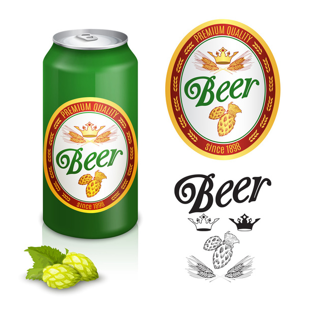 prémium sör címke design - Vektor, kép
