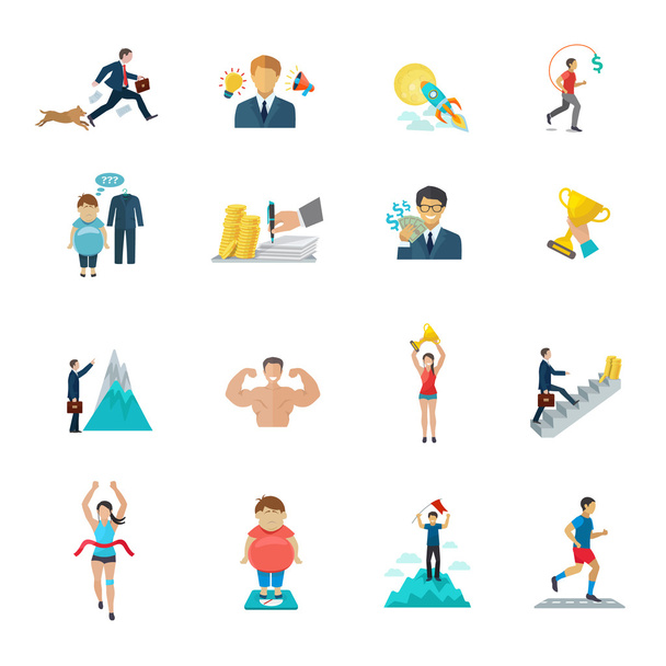 Motivation Icons Flat - Vector, Image