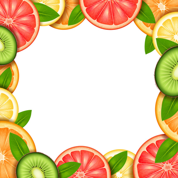 Ilustración del marco de fruta
 - Vector, Imagen