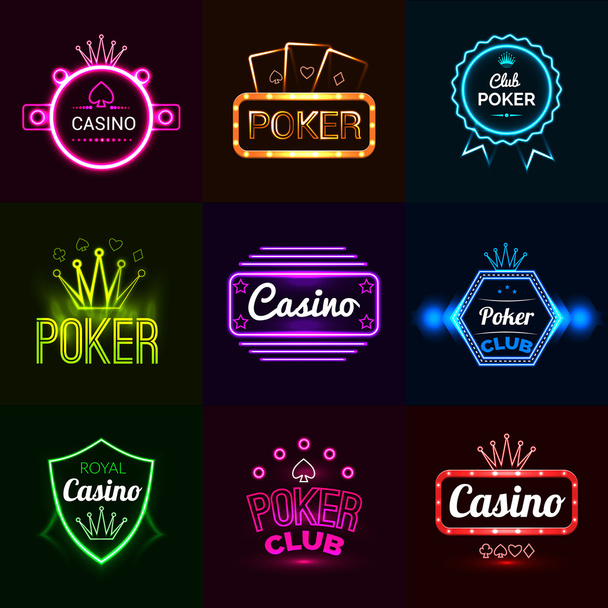 Emblemas de Neon Casino
 - Vector, imagen