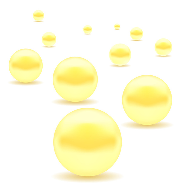 Set of Yellow Pearls - Vector, Image