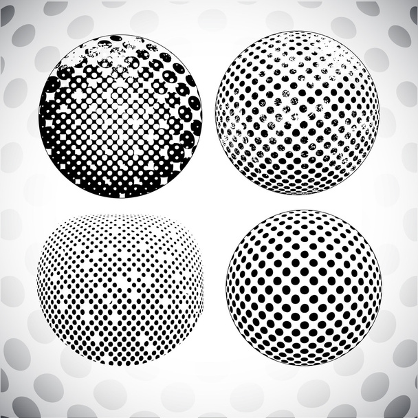 Dombornyomott Grunge félárnyék gömb - Vektor, kép
