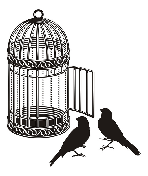 鳥籠 - ベクター画像