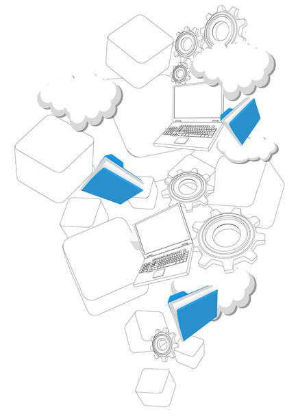 Cloud Hosting - Vektor, obrázek