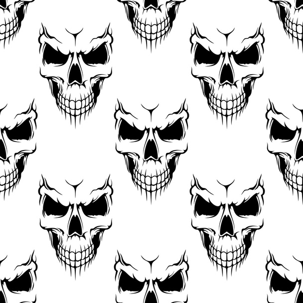Zwarte gevaar schedel naadloze patroon - Vector, afbeelding
