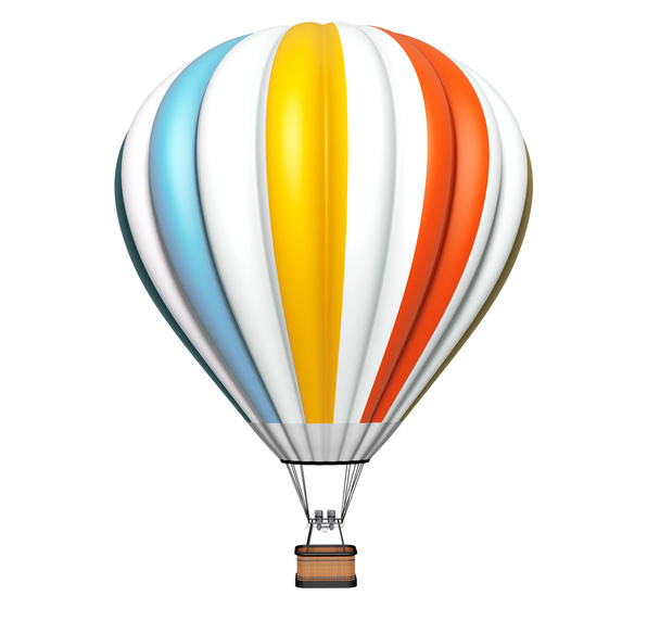 Värikäs kuumailmapallo lennolla
  - Valokuva, kuva