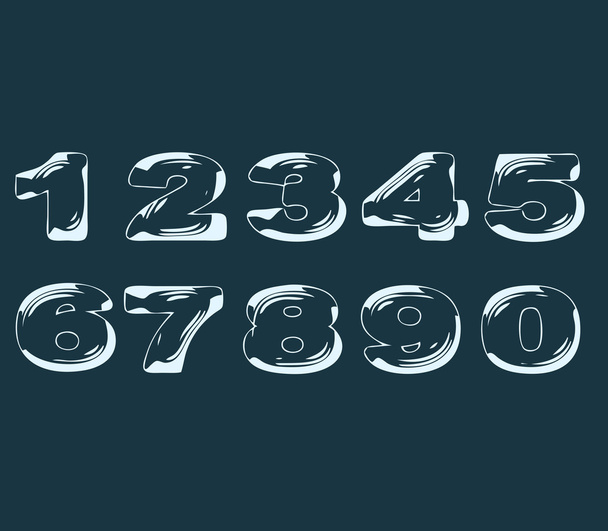 Números estilizado líquido efecto transparente
 - Vector, Imagen