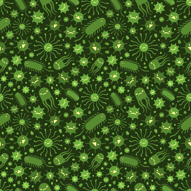 Seamless pattern with the viruses - Vector, Image