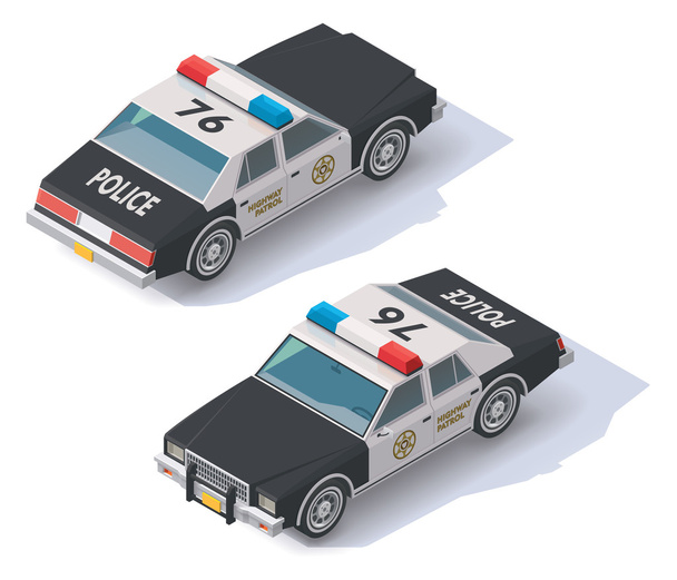 Vector isométrico coche de policía
 - Vector, imagen