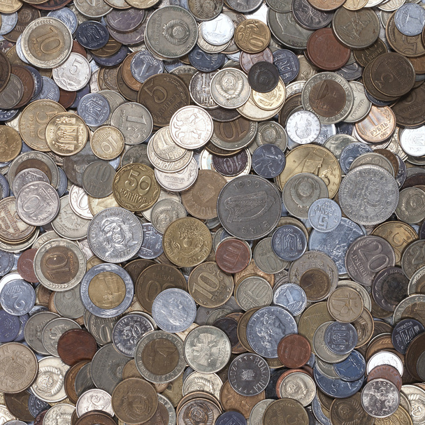 munten uit verschillende landen - Foto, afbeelding