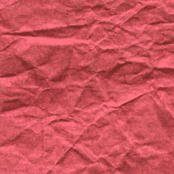 Background of crumpled paper in red color - Vector, Image