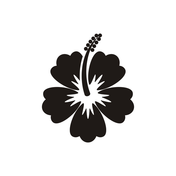 Vector hibiscus silhouette icon - Vector, Image