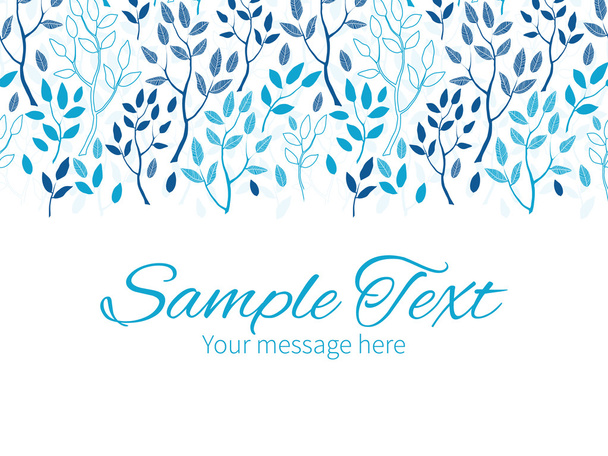 Vector blue forest horizontal border greeting card invitation template - Διάνυσμα, εικόνα