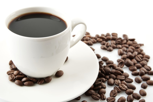 Csésze kávé a reggelinél aljjal - Fotó, kép
