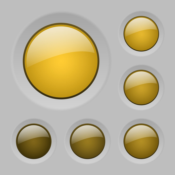 ベクトルのガラスボタン黄色 - ベクター画像