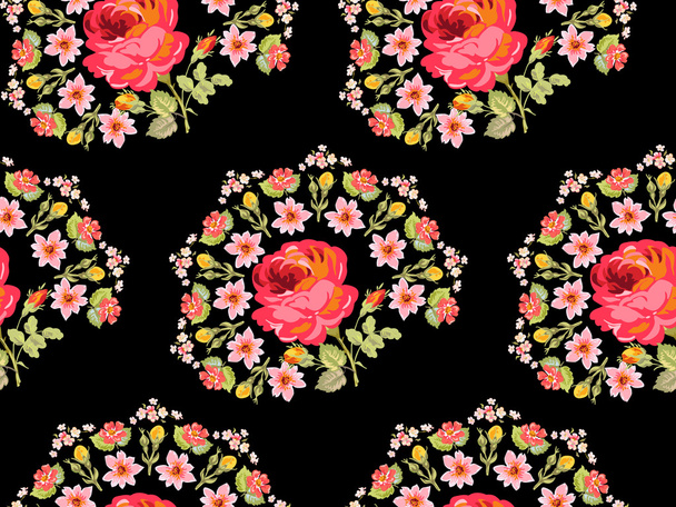 Vintage Floral Background - seamless pattern for design, print - Vektör, Görsel