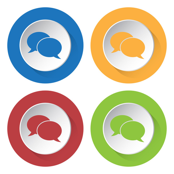 conjunto de quatro ícones com bolhas de fala
 - Vetor, Imagem