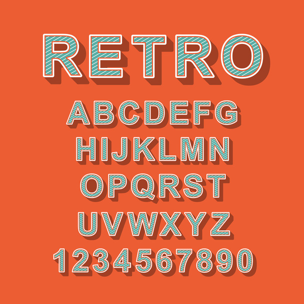 привлекательный набор ретро шрифтов
 - Вектор,изображение
