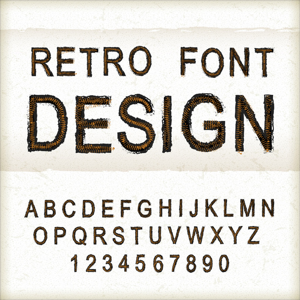 vintage sewing font design set  - Vektor, Bild