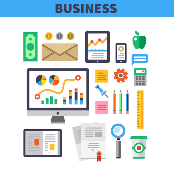 Business work elements - Vector, afbeelding