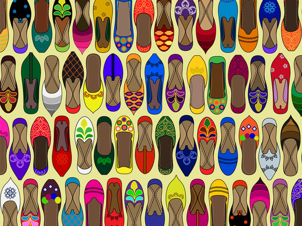 Pattern of Traditional Indian (shoes) juttis - Vector, Image