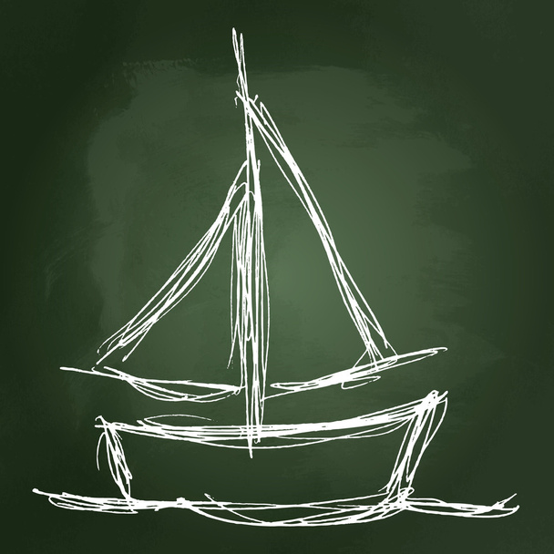 illustration of a boat with sails - Vector, Image
