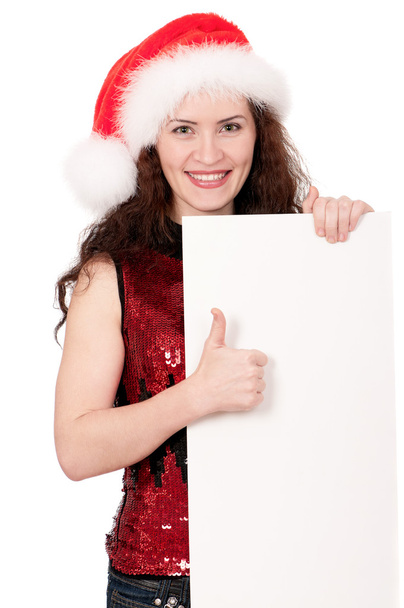 Christmas woman with blank - Photo, Image