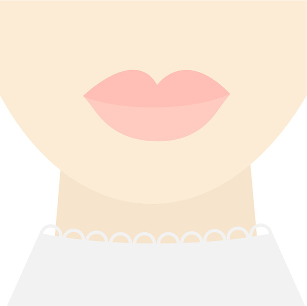 Moda cara de mulher com lábios rosa
 - Vetor, Imagem