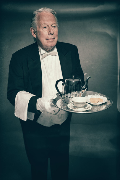 Senior Male Butler Wearing Tuxedo - Photo, Image