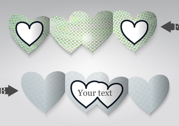 Template greeting card in the form of heart.  - ベクター画像