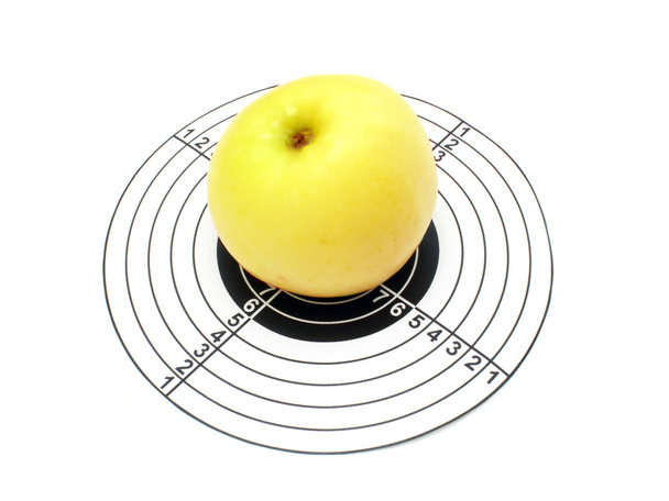 Objetivo y manzana
 - Foto, imagen