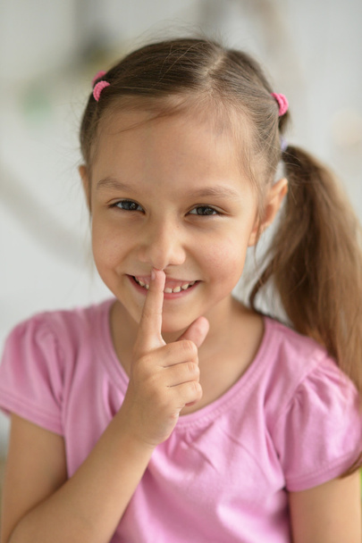 little girl showing hush sign - Photo, Image