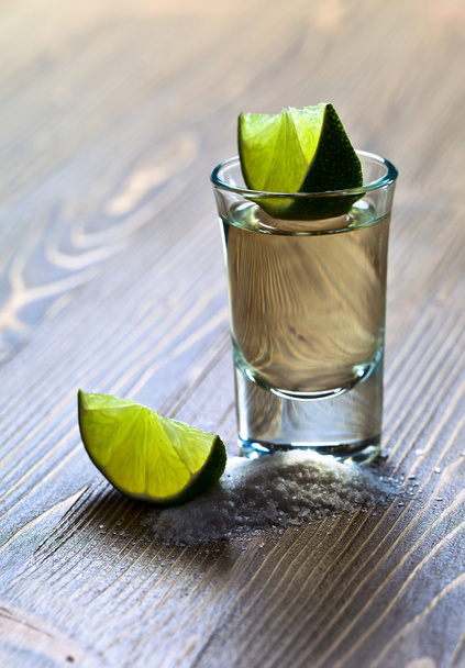 tequila with salt and lime  - Fotó, kép