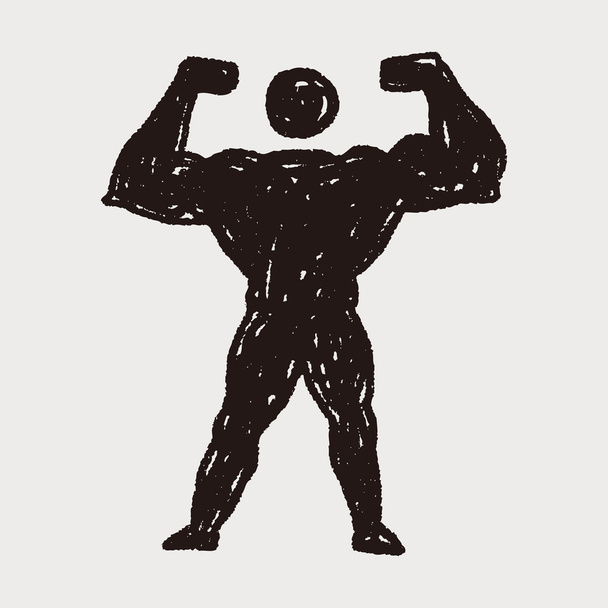 silné svaly doodle - Vektor, obrázek