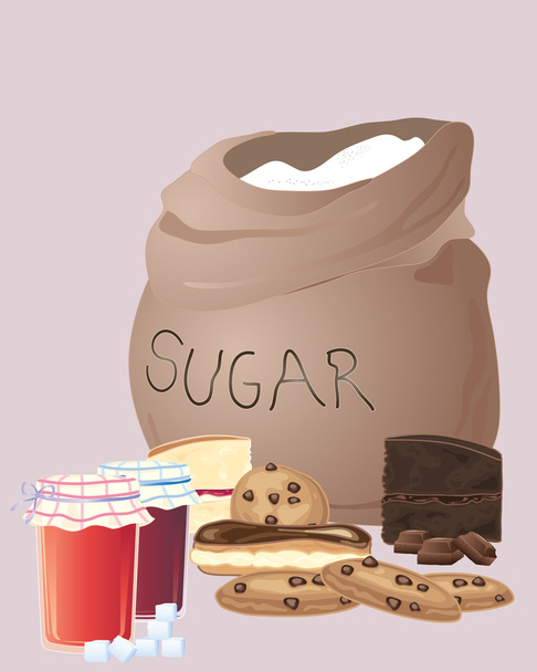 砂糖袋 - ベクター画像