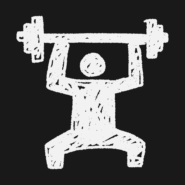 Gewichtheben-Doodle - Vektor, Bild